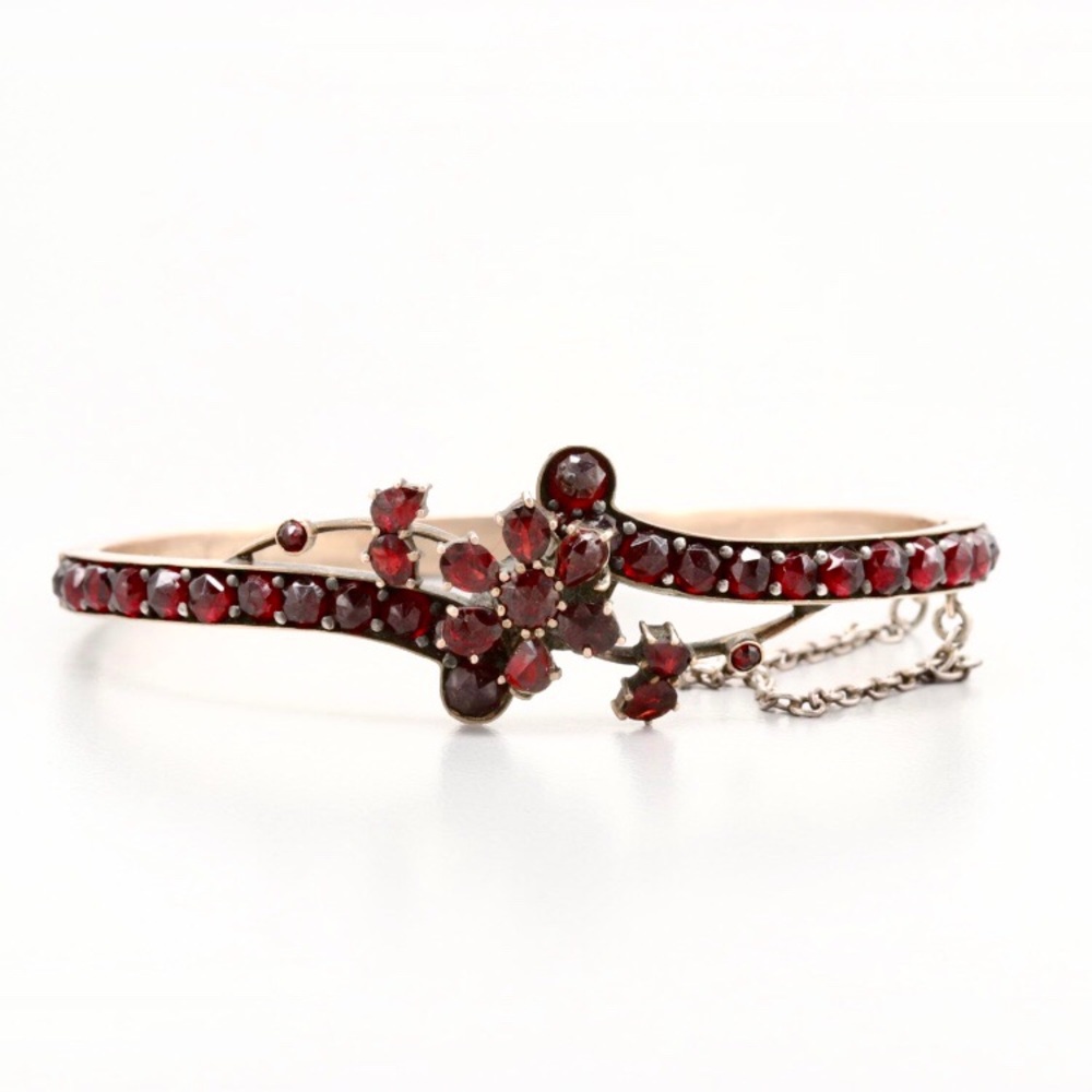 Vintage Garnet Bangle Bracelet